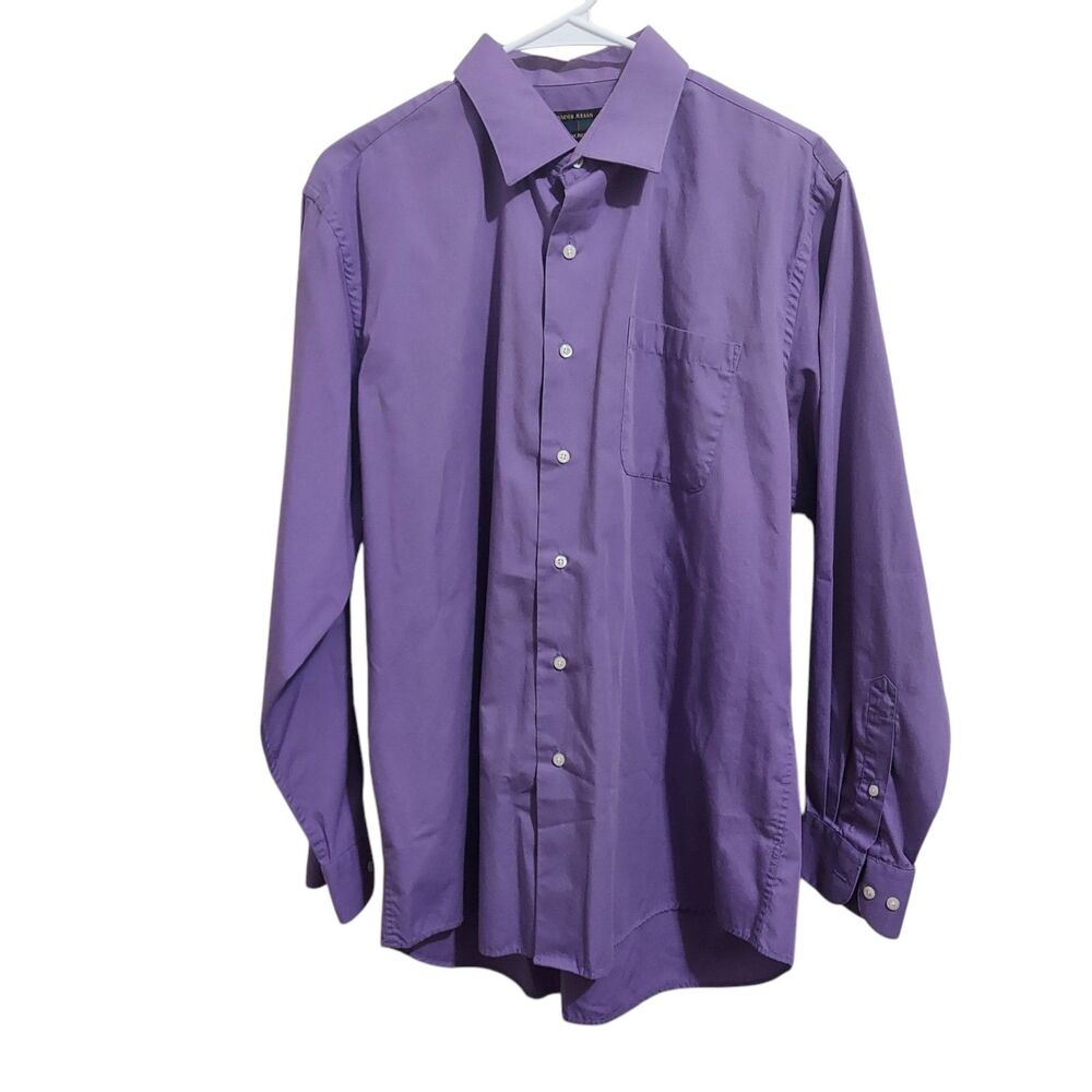 Alexander Julian Colours Purple Long Sleeve Men's Shirt Size 16-16 1/2" 34/35